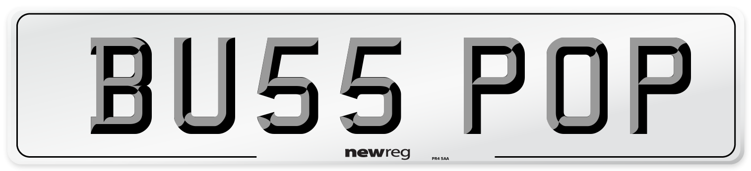 BU55 POP Number Plate from New Reg